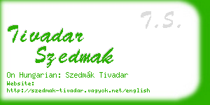 tivadar szedmak business card